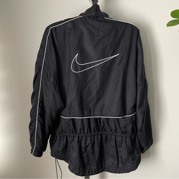 90s Vintage Nike Windbreaker Jacket Full Zip Black White Mens Size Medium - Picture 3 of 10